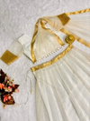 Onam Special Soft Organza Chex With Golden Jacquard Work Lehenga With Blouse Online Wholesale